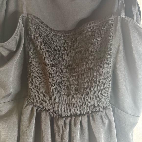 Express Black Ruffle Hem Strapless Dress - Picture 7 of 9